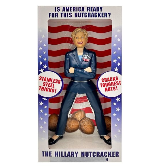 Hillary Clinton Nutcracker Collectible Figurine With Stainless Steel Thighs 2007 - Picture 2 of 5